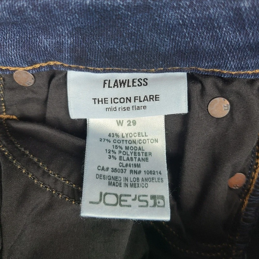 Joe's Jeans Womens 29 Blue Flawless The icon Flare Mid Rise CAMILLA Dark Wash